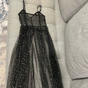 Sheer Black Starry Dress